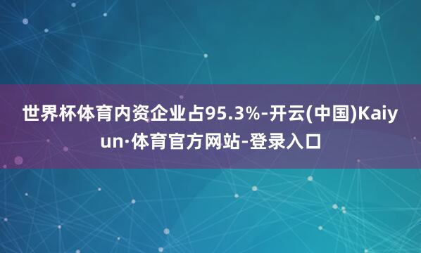 世界杯体育内资企业占95.3%-开云(中国)Kaiyun·体育官方网站-登录入口