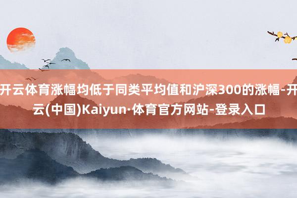 开云体育涨幅均低于同类平均值和沪深300的涨幅-开云(中国)Kaiyun·体育官方网站-登录入口