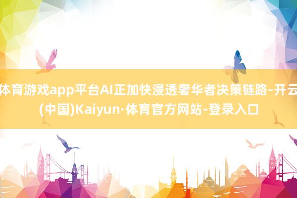 体育游戏app平台AI正加快浸透奢华者决策链路-开云(中国)Kaiyun·体育官方网站-登录入口