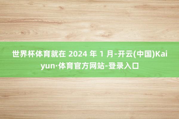 世界杯体育　　就在 2024 年 1 月-开云(中国)Kaiyun·体育官方网站-登录入口