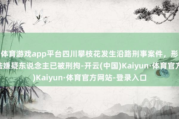 体育游戏app平台四川攀枝花发生沿路刑事案件，形成1死3伤，犯法嫌疑东说念主已被刑拘-开云(中国)Kaiyun·体育官方网站-登录入口